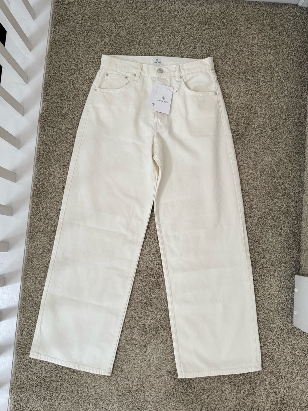 NWT Anine Bing Manon Wide Leg High Rise Cotton Jean Size 27 - Picture 2 of 3